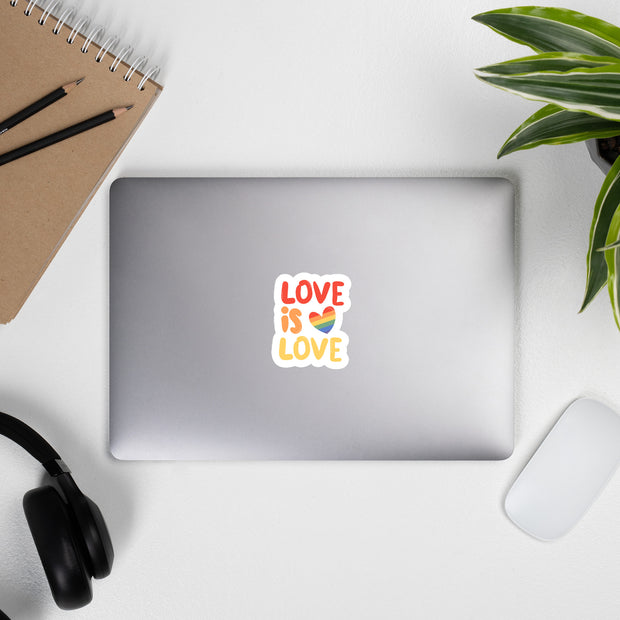 Love Is Love Kiss Cut Sticker-Red Orange Yellow