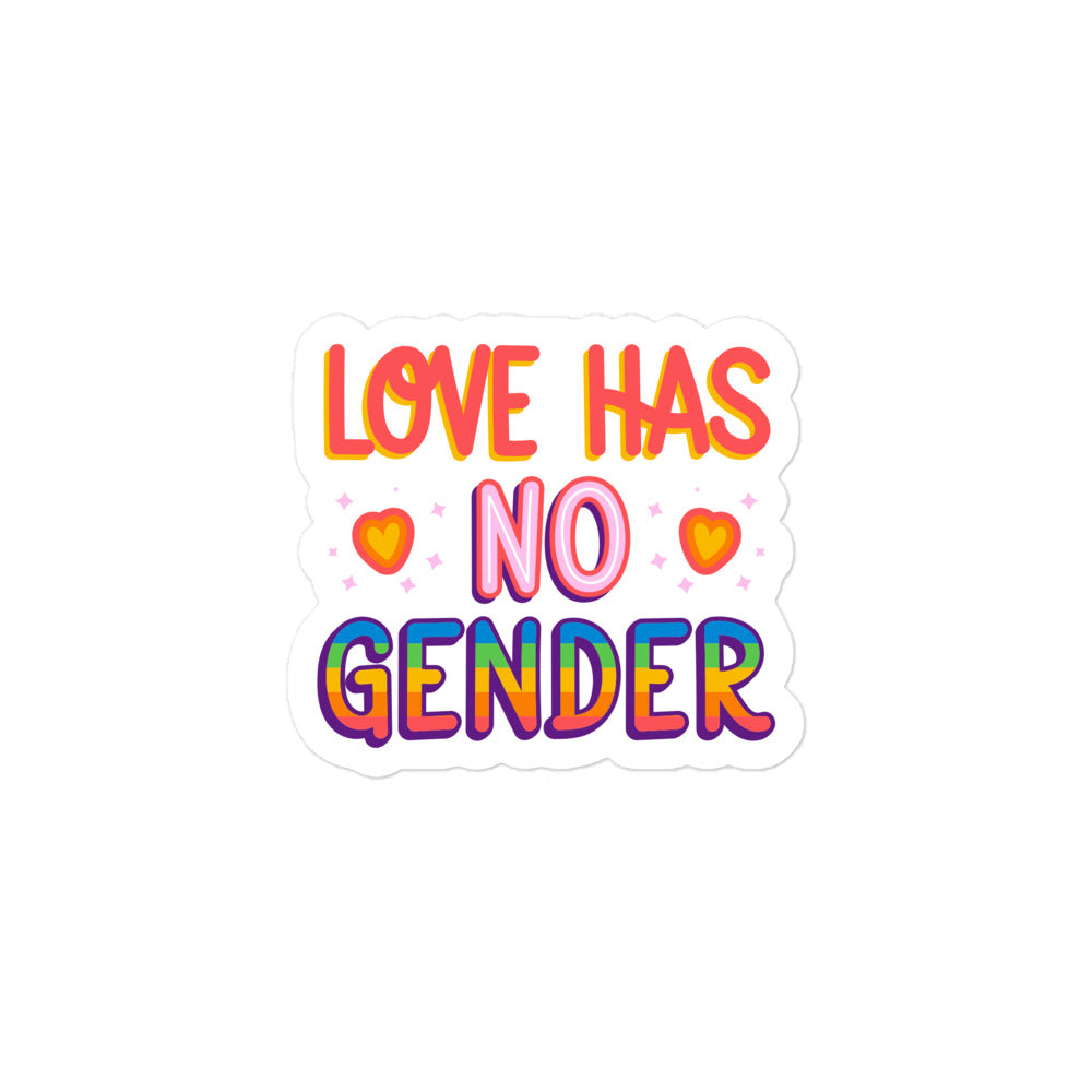 Love Has No Gender Kiss Cut Sticker