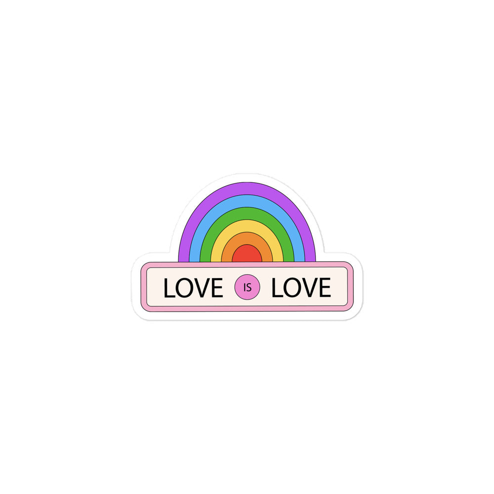 Love is Love Rainbow Kiss Cut Sticker