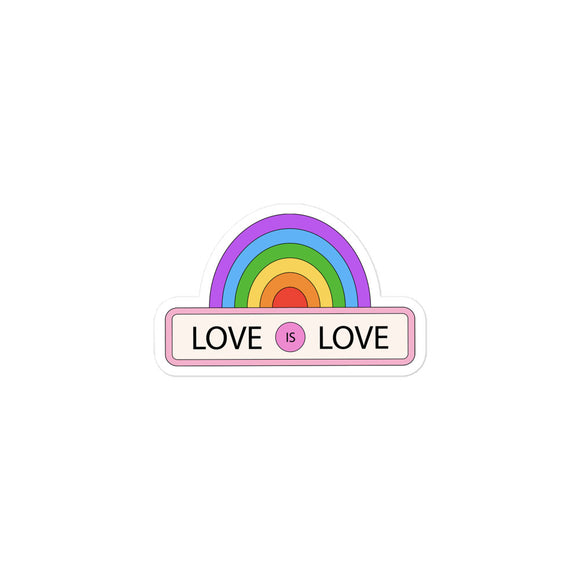 Love is Love Rainbow Kiss Cut Sticker