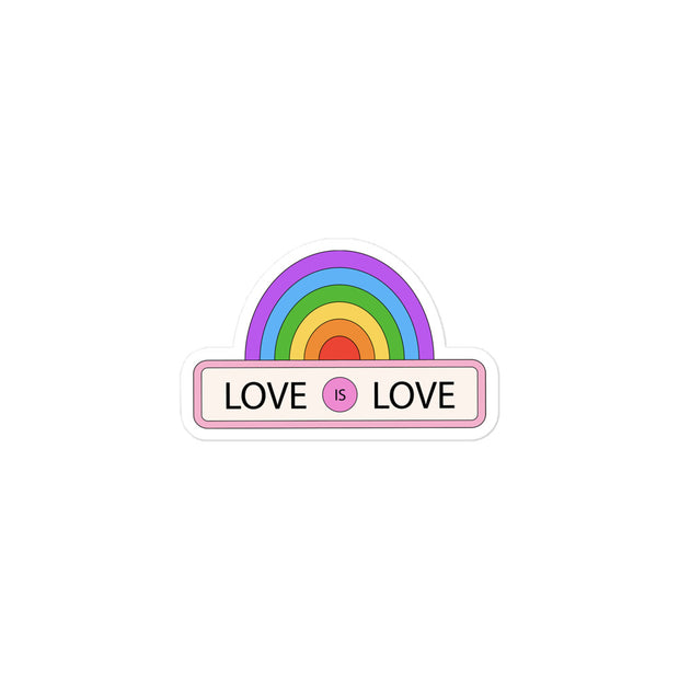 Love is Love Rainbow Kiss Cut Sticker