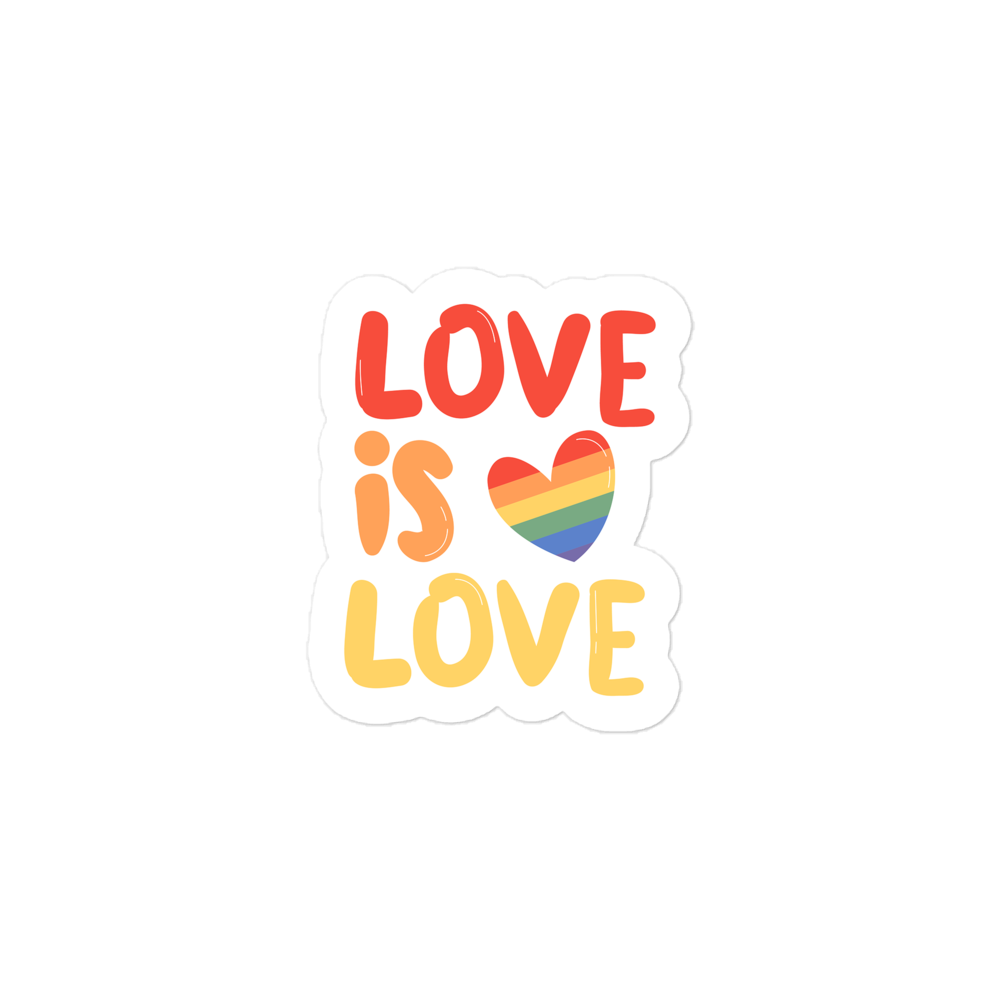 Love Is Love Kiss Cut Sticker-Red Orange Yellow