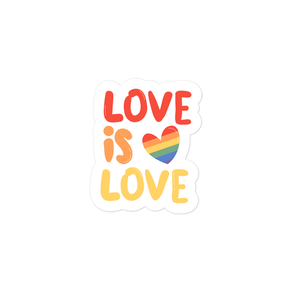 Love Is Love Kiss Cut Sticker-Red Orange Yellow