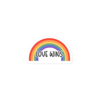 Love Wins Rainbow Kiss Cut Sticker