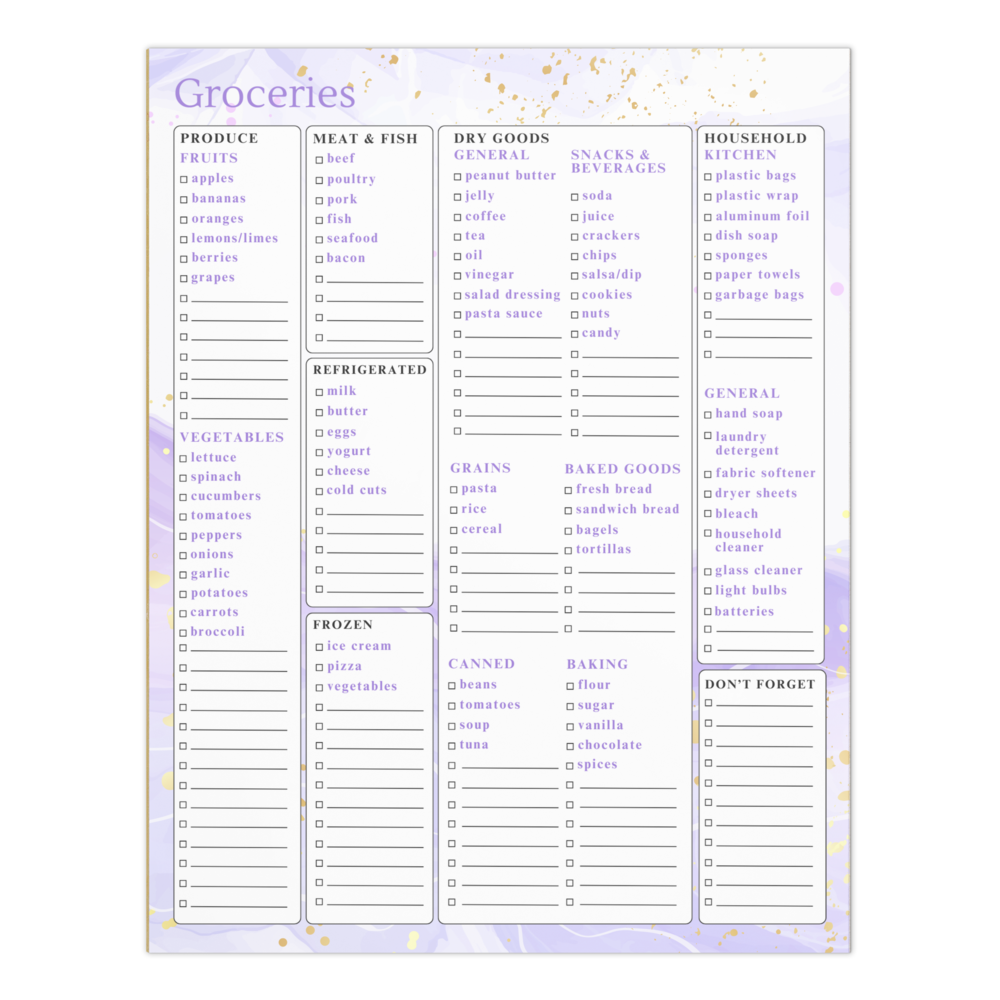 Grocery List Notepad