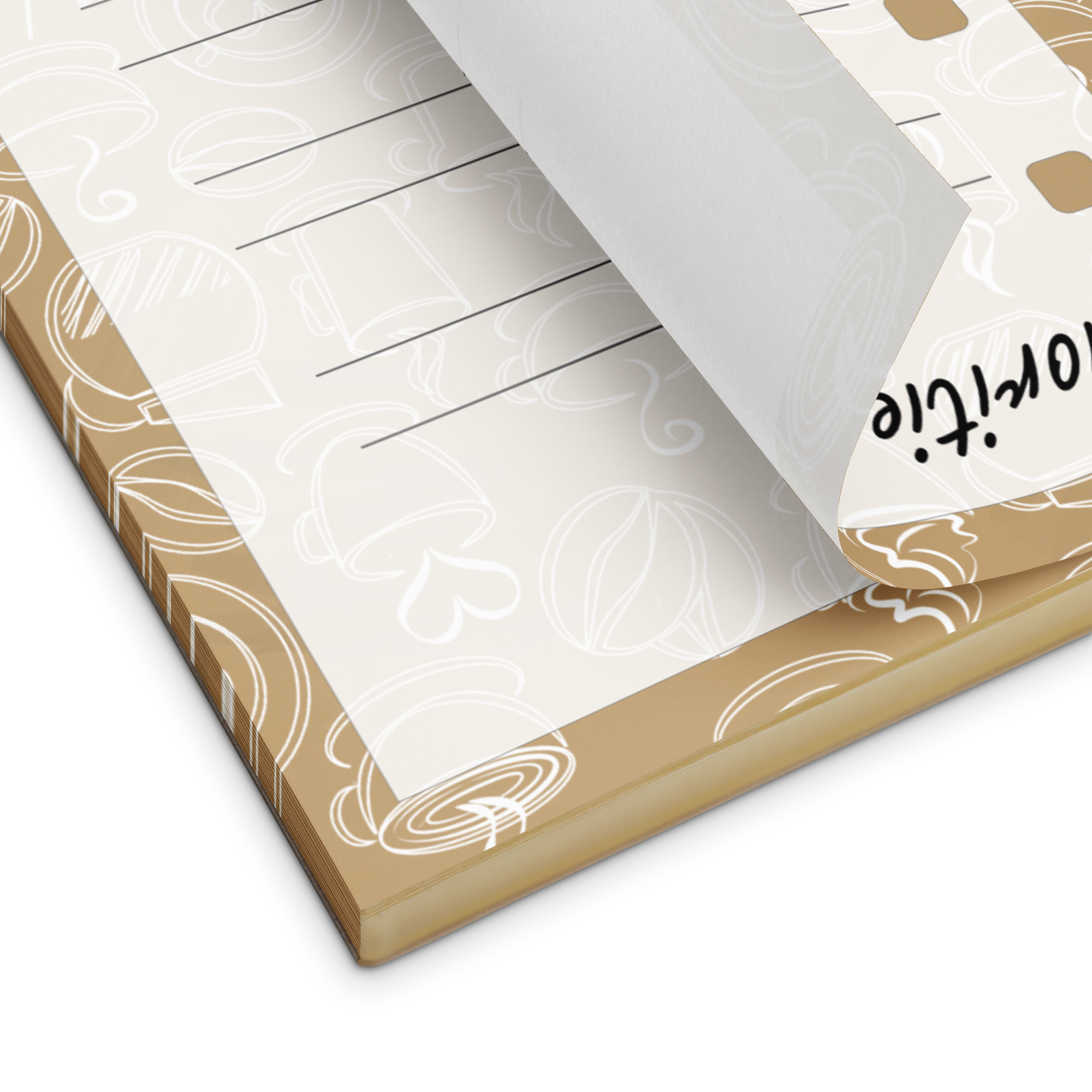 Caffeine Doodles Magnetic Notepad (Brown)