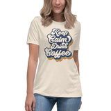 Keep Calm Drink Coffee Retro Inspired Women's Grahic Tee